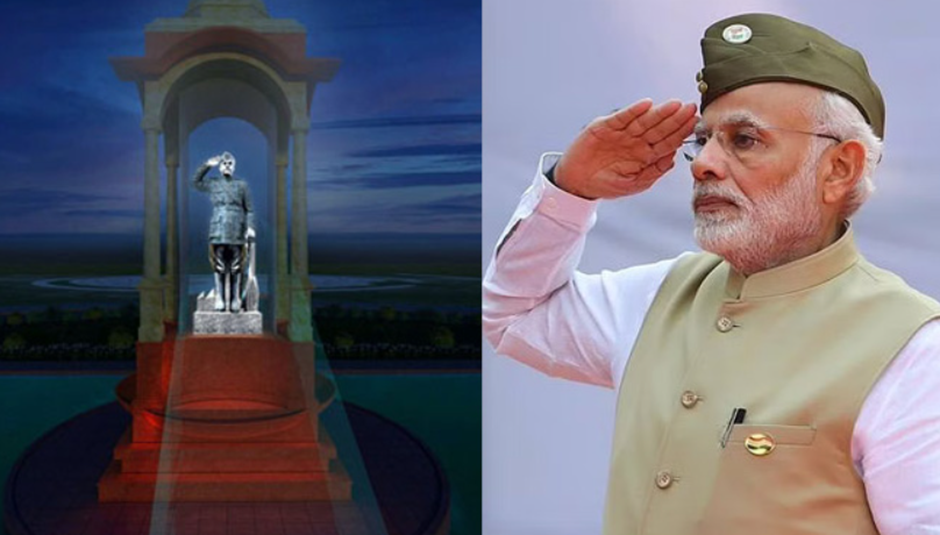 Netaji, Modi, India Gate, Digital statue, Republic day